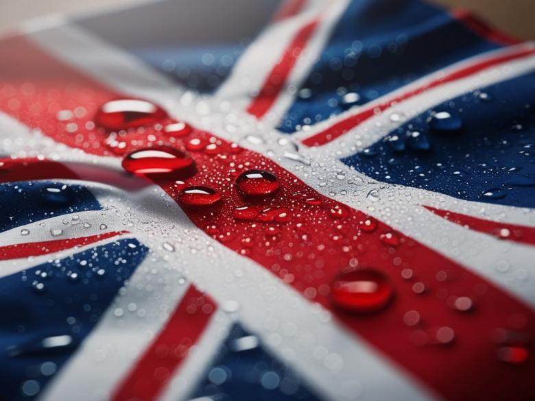 Close-up of the UK flag
